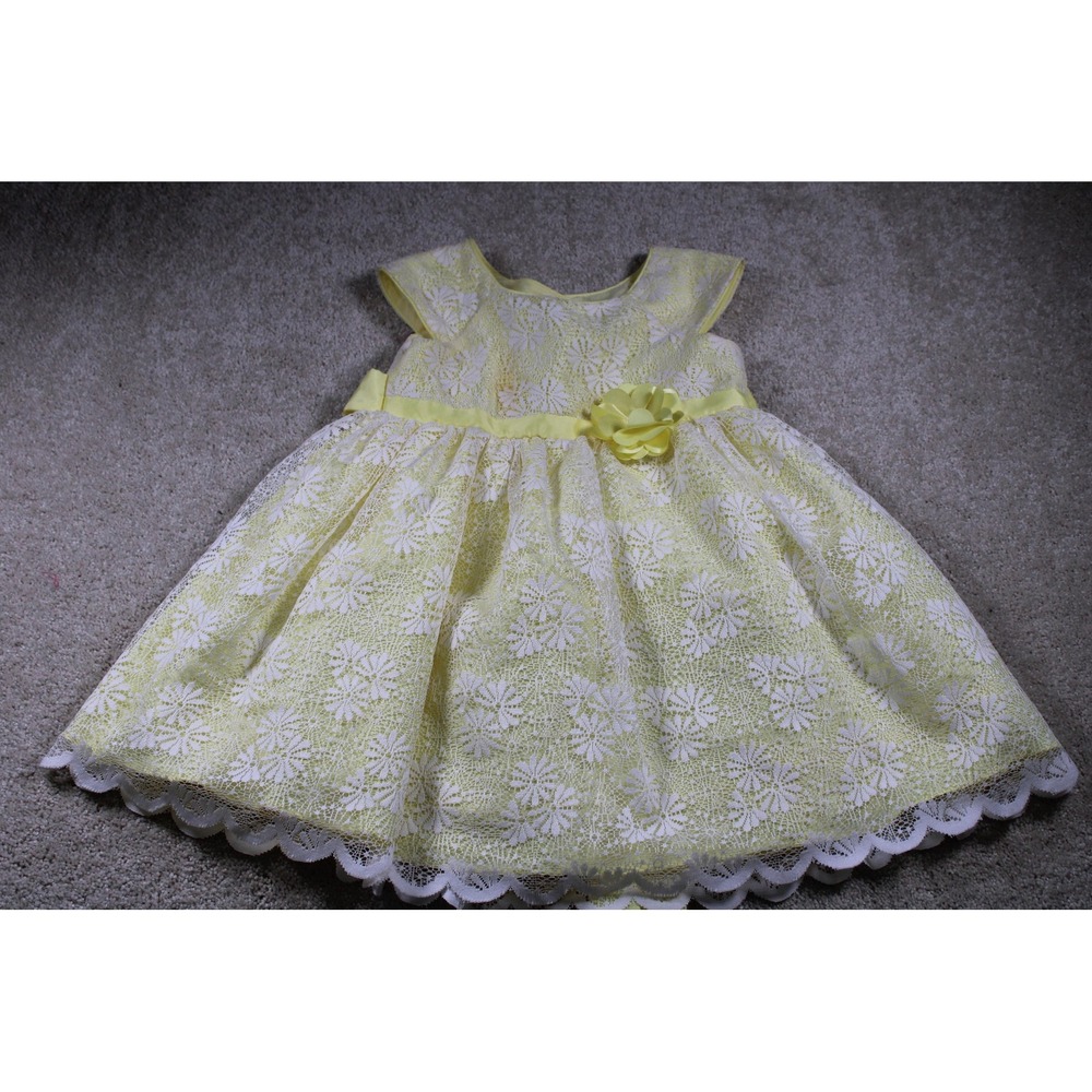 Jona Michelle Dress Girls 3T Floral Lace Overlay Spring Easter Flower‎ Occasion